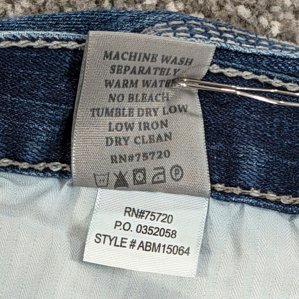 BKE Jake Straight Leg Jeans Mens 33R Medium Wash Denim Blue Contrast Stitch - Picture 16 of 16